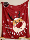 Cozy Christmas Flannel Throw Blanket - Digital Print for Living Room, Bedroom & Outdoor Use