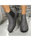 Chic Leopard Print Fur Chunky Heel Chelsea Boots - Perfect for Autumn & Winter