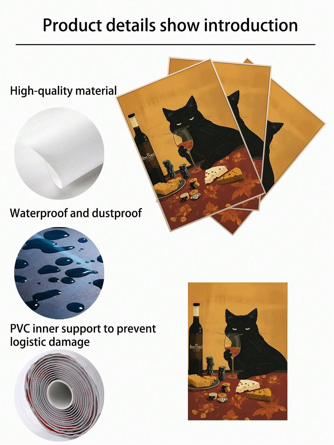 Add a splash of whimsy to your space with the Charming Cat Comics Red Wine Canvas Poster. This playful wall art blends adorable feline antics with a love for red wine, making it the perfect conversation starter for your living room or bedroom. Crafted on high-quality canvas, it brings a fun and lighthearted vibe that brightens any wall and tickles your sense of humor.