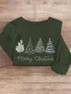 Festive Flair: Women's Loose Fit Christmas Chicken Print Sweatshirt