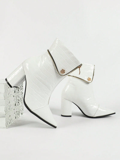 Chic & Elegant Crocodile Print Ankle Boots: Perfect for Any Occasion