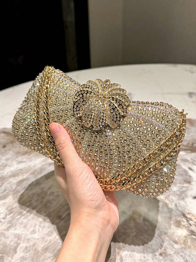 Elegant Dark Green Rhinestone Clutch: The Perfect Accessory for Evening Events and Special Occasions