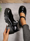 Retro Chic: Women's Platform Mary Jane Shoes with Ankle Strap - Perfect for Office, Weddings, and School Uniforms