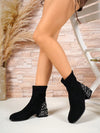 Elevate Your Style: Rhinestone Chunky Heel Ankle Boots for Women