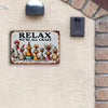 Quirky Metal Wall Art: 'Relax We're All Crazy Here' - Perfect for Any Space!