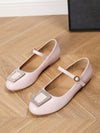 Chic Diamond Buckle Strap Flat Mary Jane Shoes for Women