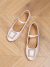 Chic Diamond Buckle Strap Flat Mary Jane Shoes for Women