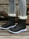 Chic & Cozy Women's Waterproof Snow Boots - Stylish Flat Design with Plush Lining