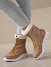 Chic & Cozy Women's Waterproof Snow Boots - Stylish Flat Design with Plush Lining