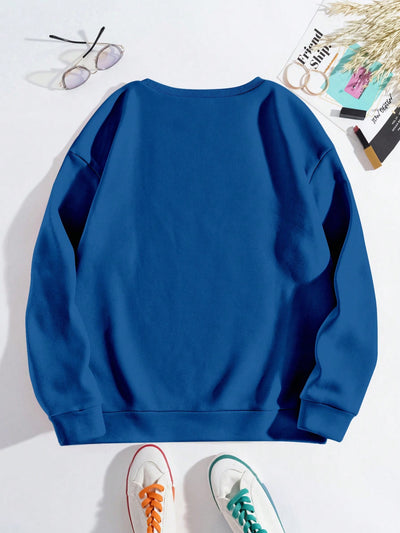 Cozy Up in Style: Women’s Letter Graphic Long Sleeve Sweatshirt