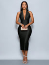 Elegant Women's Deep V-Neck Halter Dress - Perfect for Any Occasion