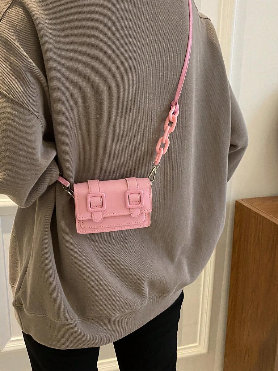 Front style view of mini bag in black tone for everyday wear