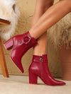 Chic White Pointed Toe Ankle Boots - Versatile Block Heel Design for Autumn/Winter Fashion