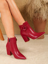 Chic White Pointed Toe Ankle Boots - Versatile Block Heel Design for Autumn/Winter Fashion