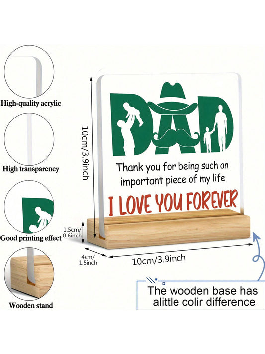 Heartfelt Acrylic Desk Decoration - Perfect Thank You Gift for Dad & Stepdad