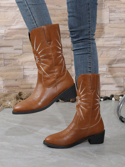 Vintage Vibes: Embroidered Western Cowboy Riding Boots for Autumn & Winter