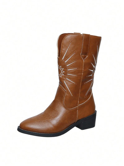 Vintage Vibes: Embroidered Western Cowboy Riding Boots for Autumn & Winter