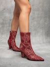 Trendy Heel Mid-Calf Boots with Eye-Catching Mesh Design