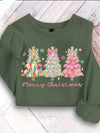 Festive Flair: Women's Loose Fit Christmas Chicken Print Sweatshirt