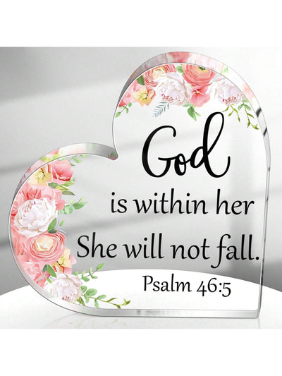 Uplifting Inspirational Christian Acrylic Plaque - Elegant Desk Decor for Women