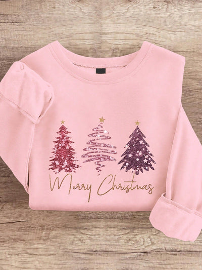 Festive Flair: Women's Loose Fit Christmas Chicken Print Sweatshirt