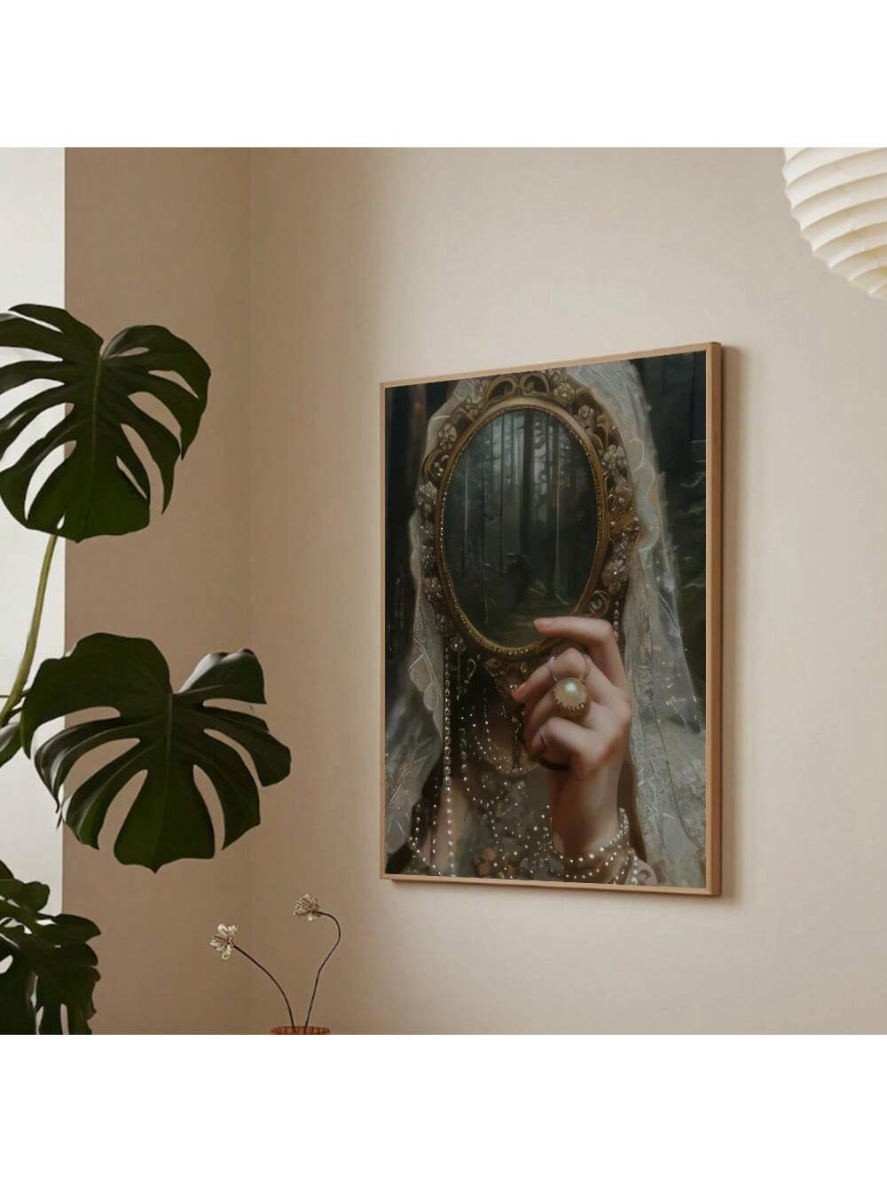 Step into a world of timeless charm with this Victorian Elegance canvas featuring a medieval woman lost in mirror reverie. Perfect for adding a touch of history and whimsy to your home or office, this art piece brings classic beauty and playful sophistication to any space. Let your walls tell a story with this stylish and enchanting decor.