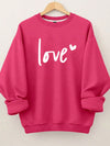 Charming Love Letter Heart Print Plus Size Sweatshirt for Women