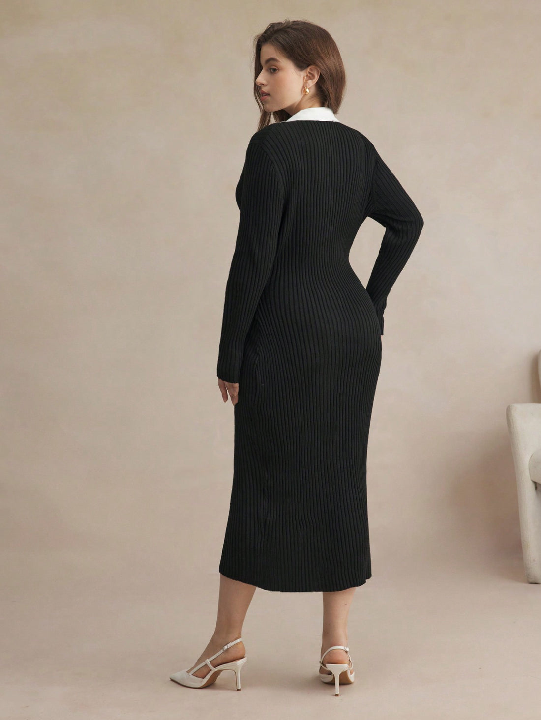 Step into cozy charm with this Elegant Plus Size Autumn Winter Color Block Slim Fitted Sweater Dress. Designed to hug your curves with a flattering fit, its vibrant color blocks add a fun twist to chilly days. Perfect for layering or wearing solo, this dress keeps you warm while turning heads wherever you go. Embrace comfort and style in one playful package!