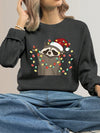 Cozy Christmas Vibes: Graphic Print Crew Neck Sweatshirt