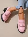 Chic Pink Bowknot High Heel Loafers - British Style Mary Jane Flats for Elegant Lolita Looks