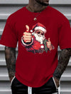 Festive Fun: Men's Christmas Cartoon Football Santa Graphic T-Shirt