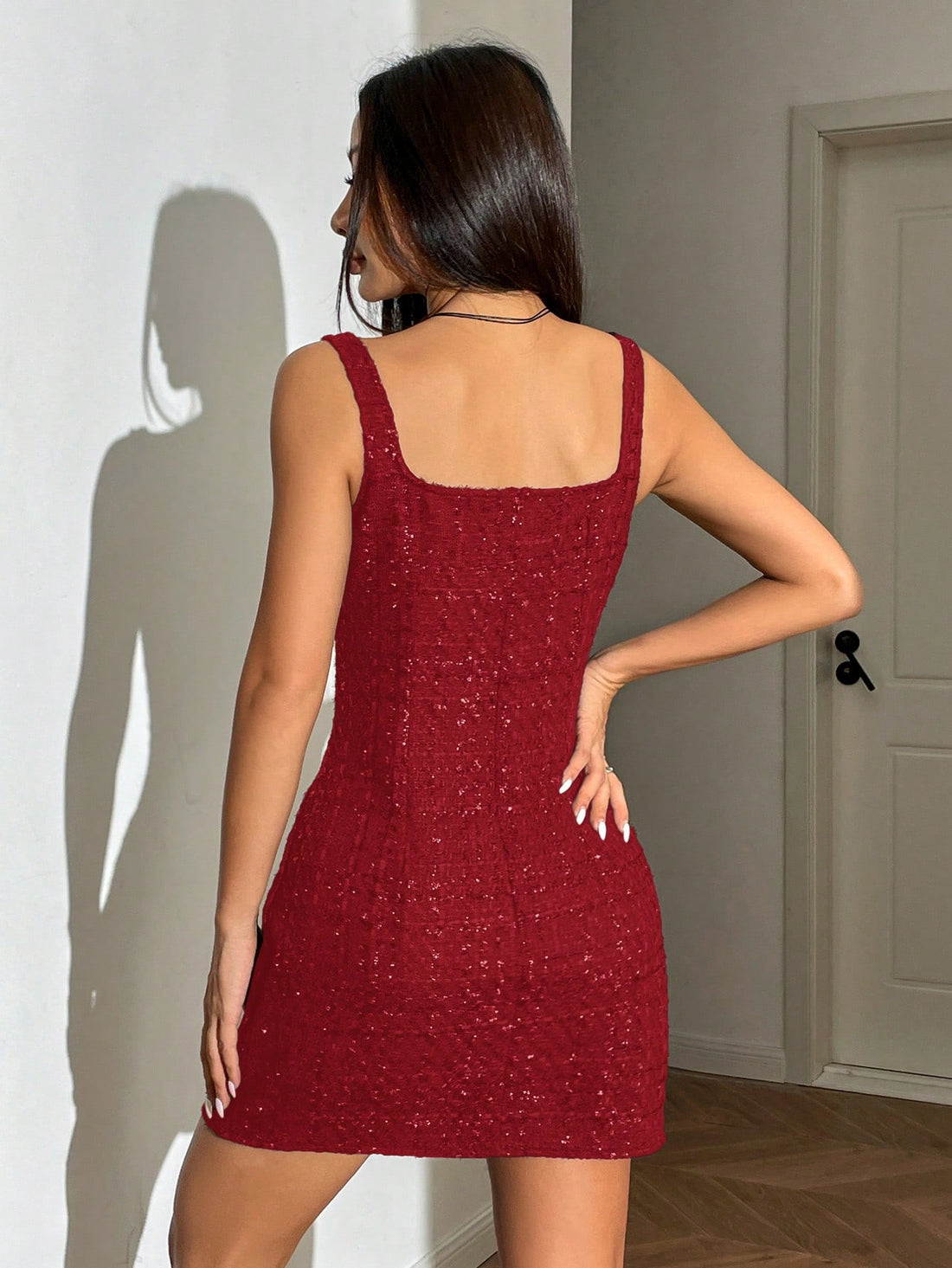 Elevate your daily style with our Chic Casual Tweed Mini Dress. Made with soft, high-quality tweed fabric, this dress exudes effortless elegance. Perfect for any occasion, its versatile design and comfortable fit will make it your go-to choice for a chic and sophisticated look.