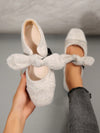 Chic French-Inspired Bow Detail Soft Leather Low Heeled Flats