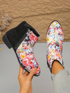 Chic Khaki & Floral Print Chelsea Boots - Stylish Comfort for Autumn & Winter