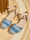 Tassel Detail Rope Sole Peep-Toe Wedge Sandals - Comfort Meets Style