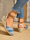 Tassel Detail Rope Sole Peep-Toe Wedge Sandals - Comfort Meets Style