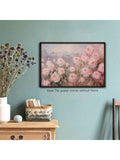 Pink motivational canvas print with cheerful lettering and decorative accents