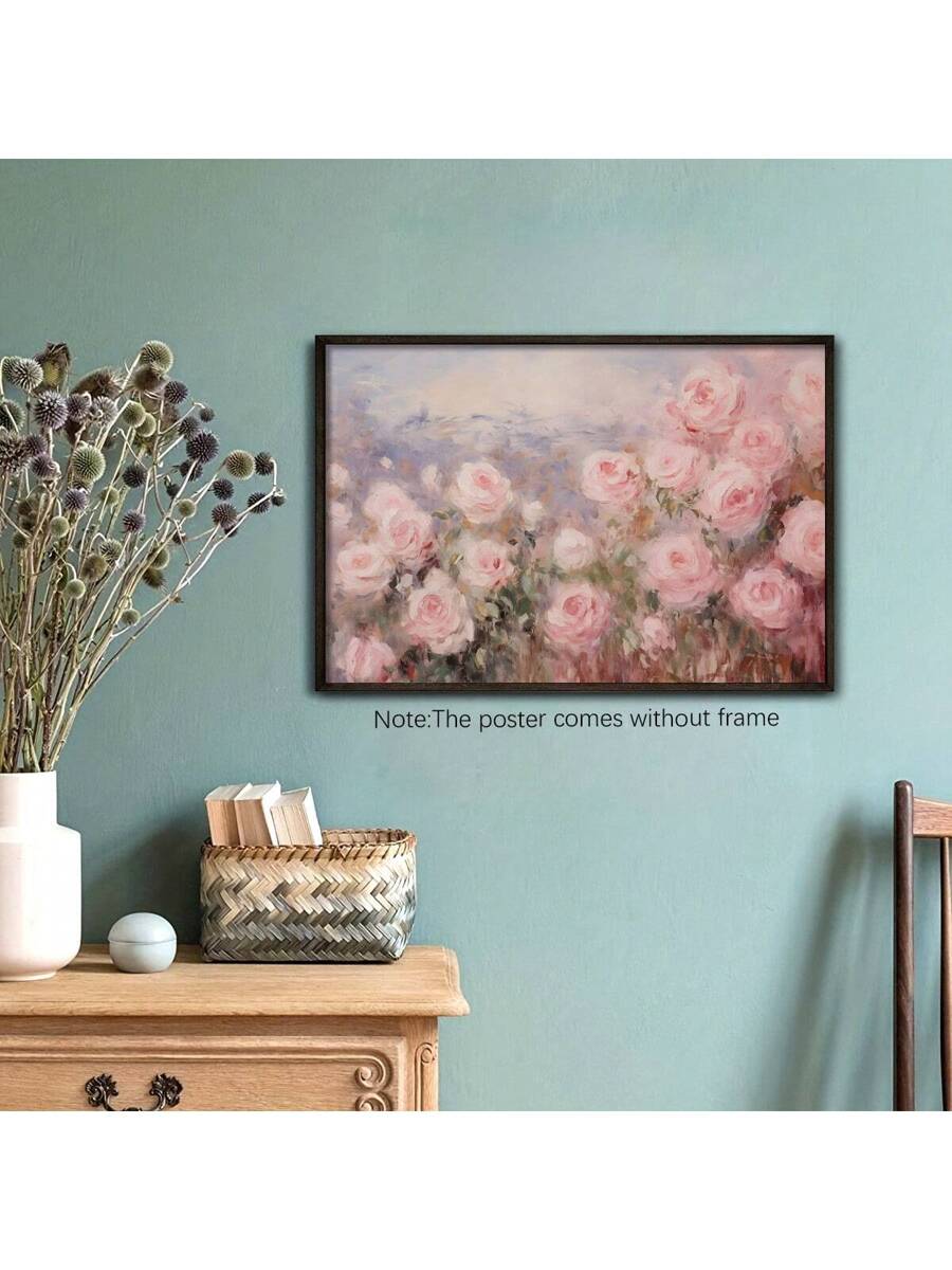 Pink motivational canvas print with cheerful lettering and decorative accents