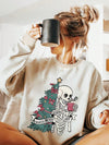 Cozy Christmas Cheer: Holiday Print Drop Shoulder Sweatshirt