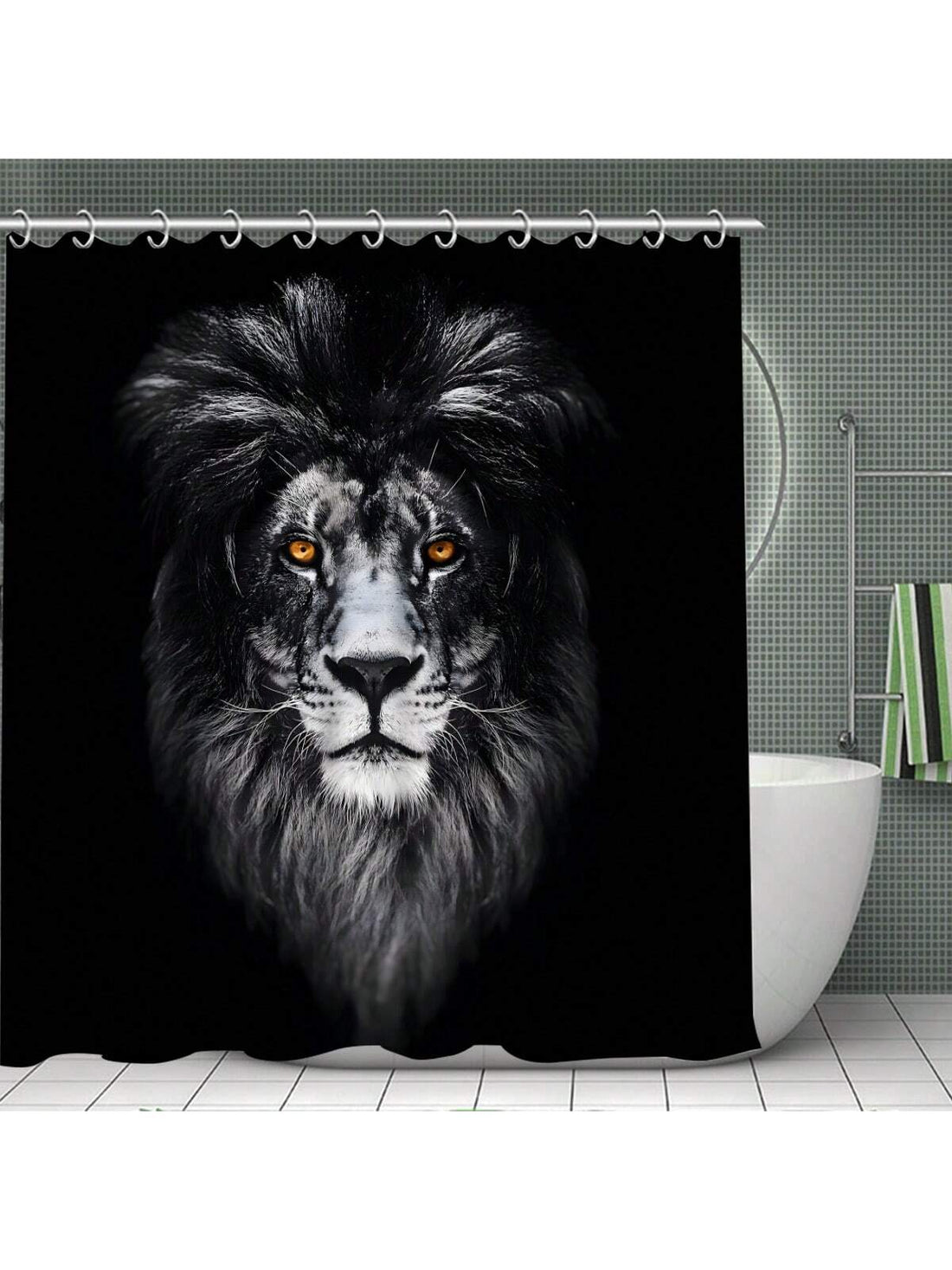 Bring a wild touch to your bathroom with this Lion Shower Curtain Set! Featuring a vibrant lion design, the waterproof curtain keeps your space dry while the anti-slip mats add safety and comfort. Complete with sturdy hooks, this set makes bath time fun and hassle-free. Perfect for adding a playful roar to your daily routine!