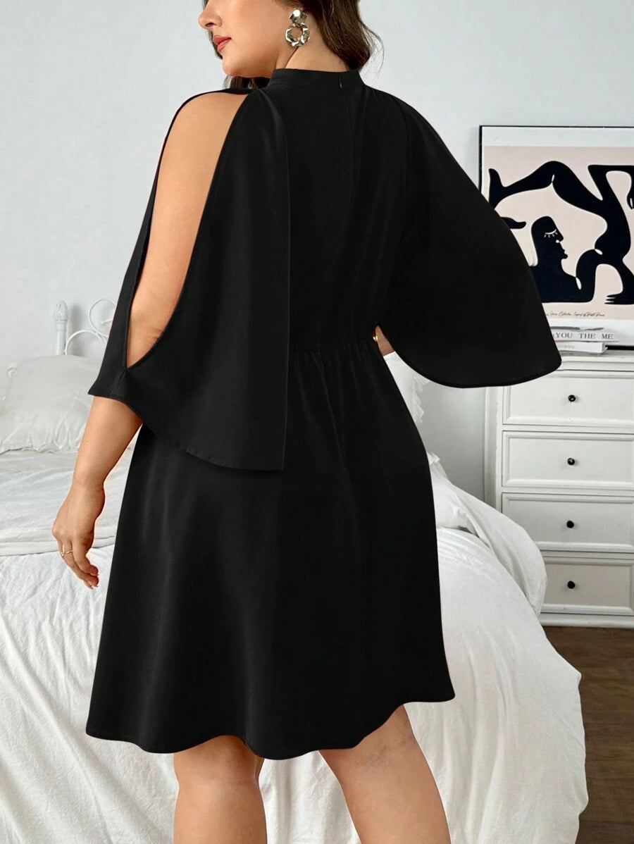 Elevate your event wardrobe with this stunning wine red A-line dress designed for curves and confidence! The flattering batwing halterneck creates an effortlessly chic silhouette while the flowing A-line skirt offers comfort and movement. Perfect for casual weddings, holiday gatherings, or any occasion where you want to feel fabulous. This plus-size beauty combines timeless elegance with modern flair—because looking amazing should feel just as good as it looks!