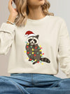 Cozy Christmas Vibes: Graphic Print Crew Neck Sweatshirt