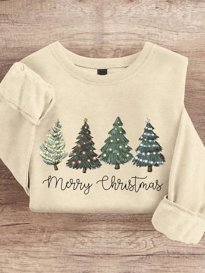 Festive Flair: Women's Loose Fit Christmas Chicken Print Sweatshirt