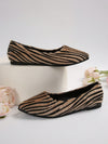 Chic Striped Pointed Toe Suede Slip-On Flats for Fall/Winter