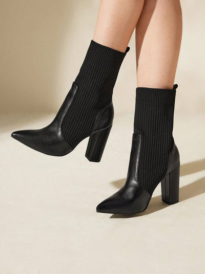 Minimalist Pointed Toe High Heel Boots – Effortless Style for Everyday Elegance