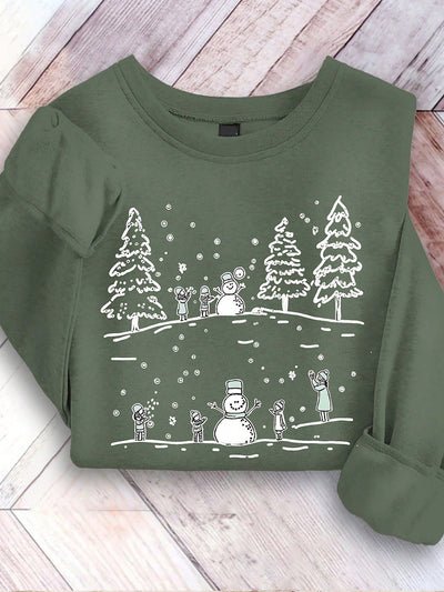 Festive Flair: Women's Loose Fit Christmas Chicken Print Sweatshirt