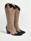 Chic Embroidered High Heel Western Boots with Side Zipper - Perfect for Autumn & Winter