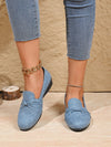 Chic & Comfortable Boho Plus Size Slip-On Loafers with Bowknot Detail