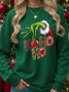 Merry Christmas Round Neck Sweatshirt for Women - Cozy Casual Style for Autumn/Winter