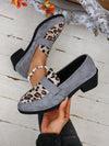 Leopard Print Plus-Size Loafers with Chunky Heel – Stylish Slouchy Oxfords for Effortless Casual Chic